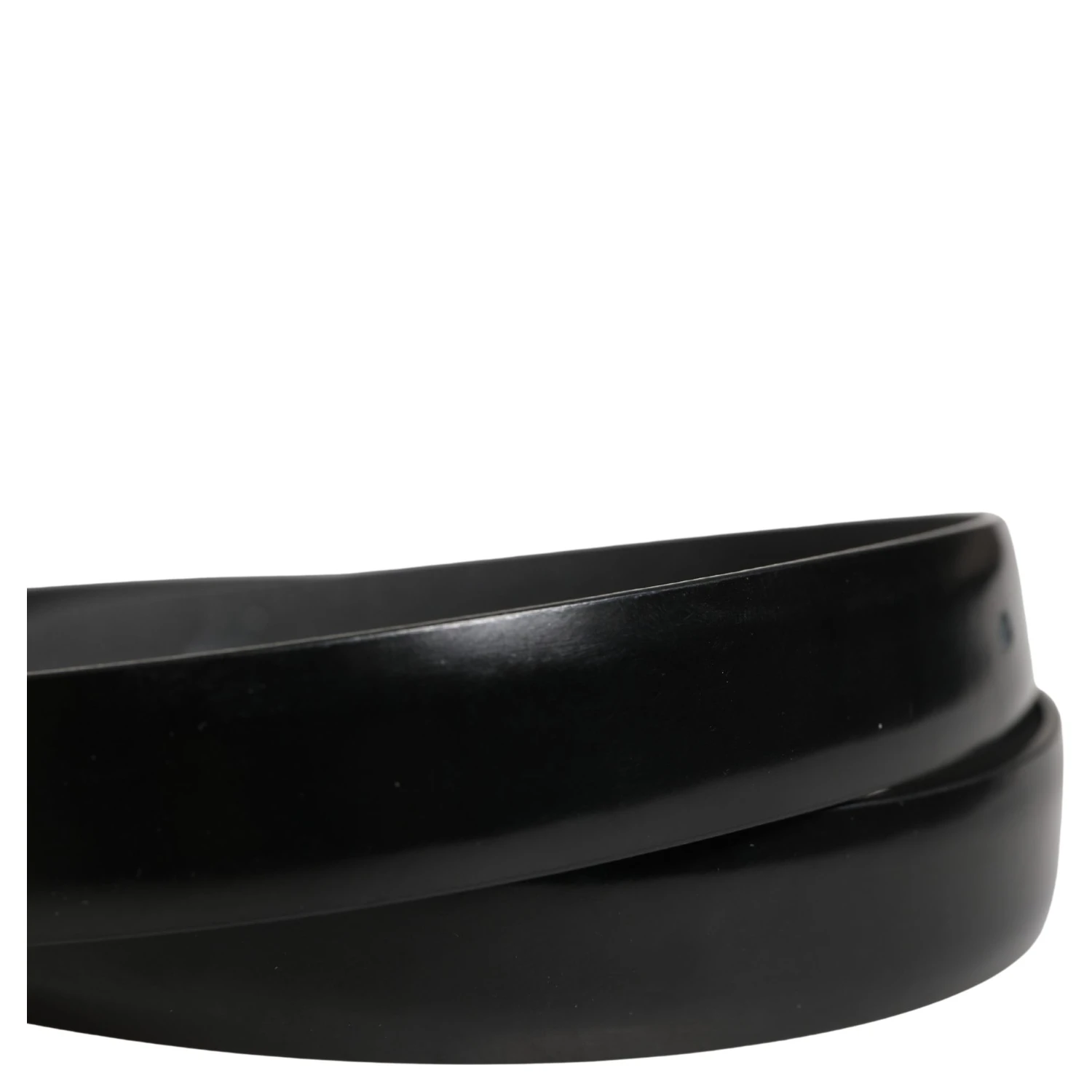 Men Black Leather Classic Metal Buckle Belt