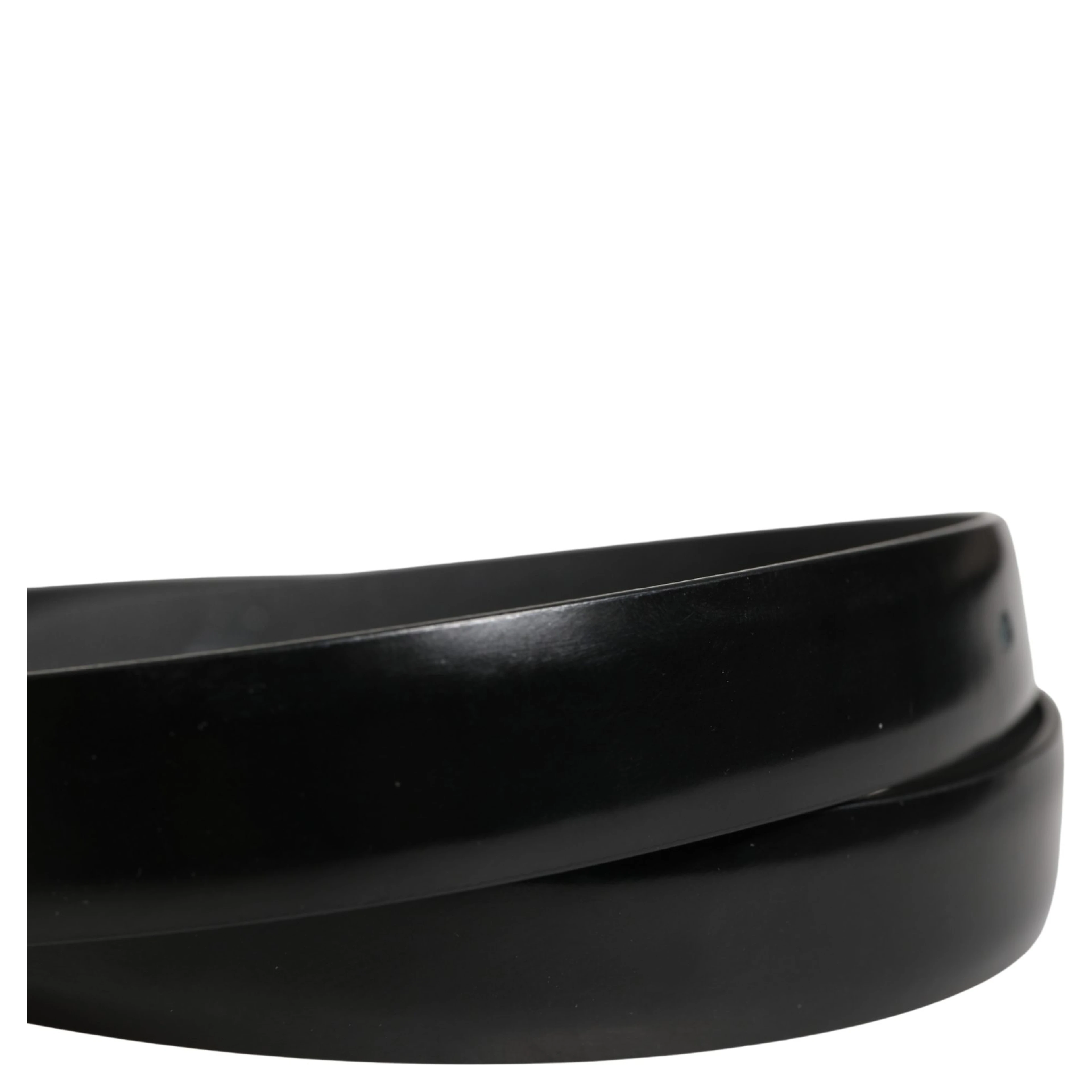 Men Black Leather Classic Metal Buckle Belt