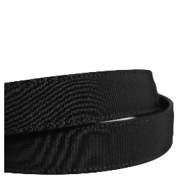 Men Black Viscose Silver Metal Buckle Belt
