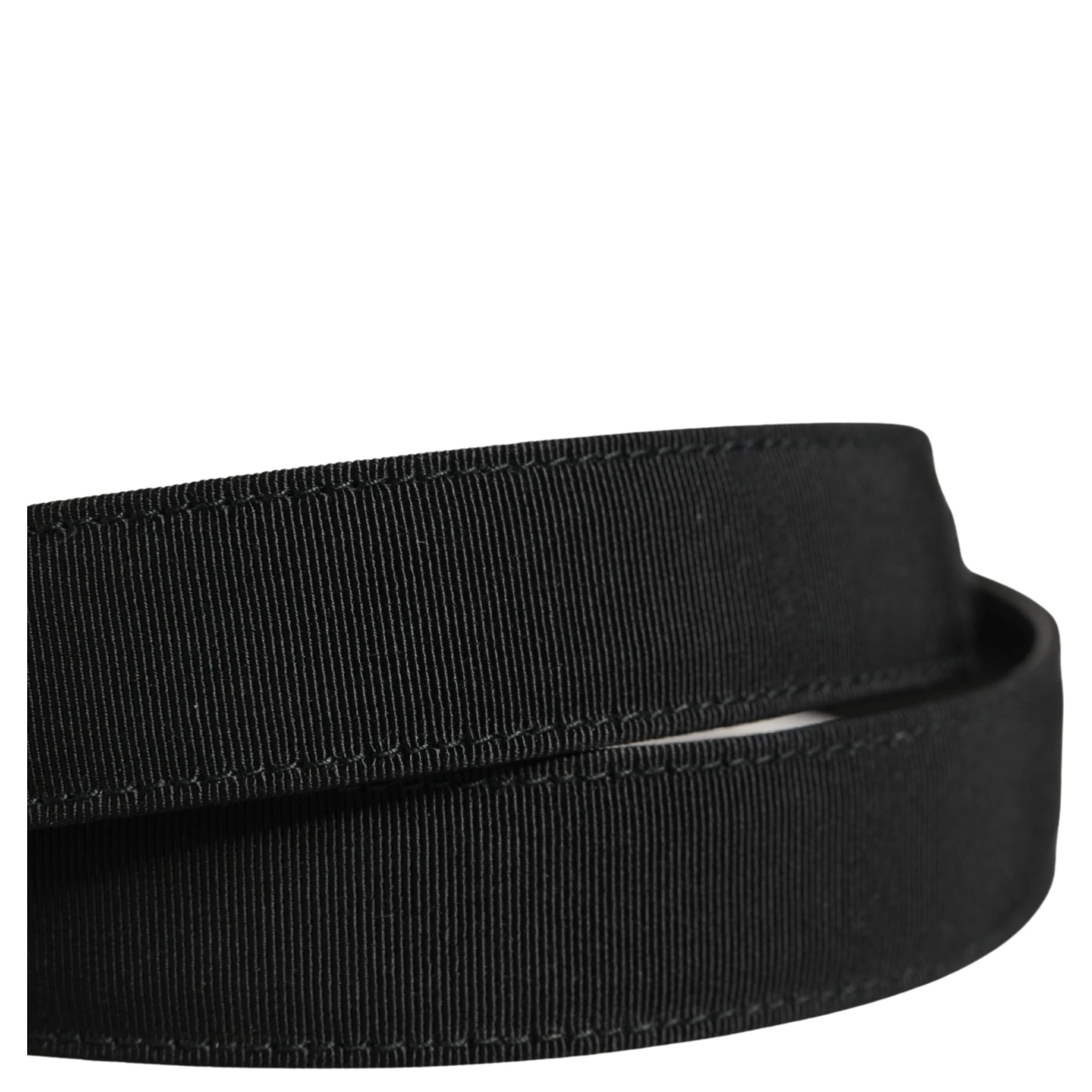 Men Black Viscose Silver Metal Buckle Belt