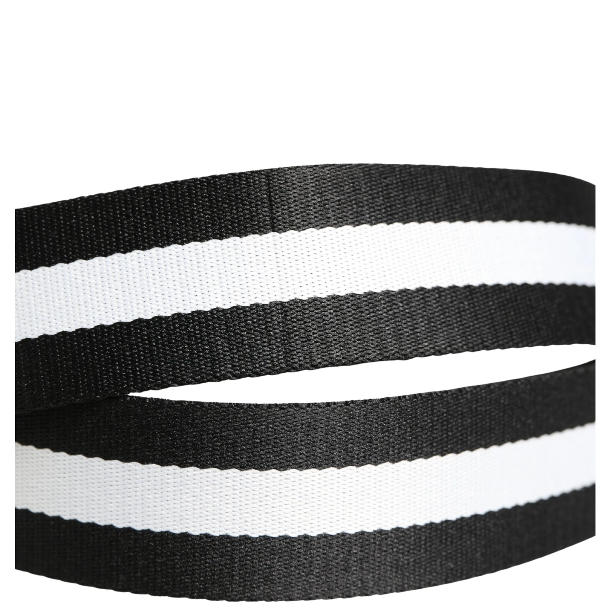 Men Black White Nylon Logo Metal Buckle Belt