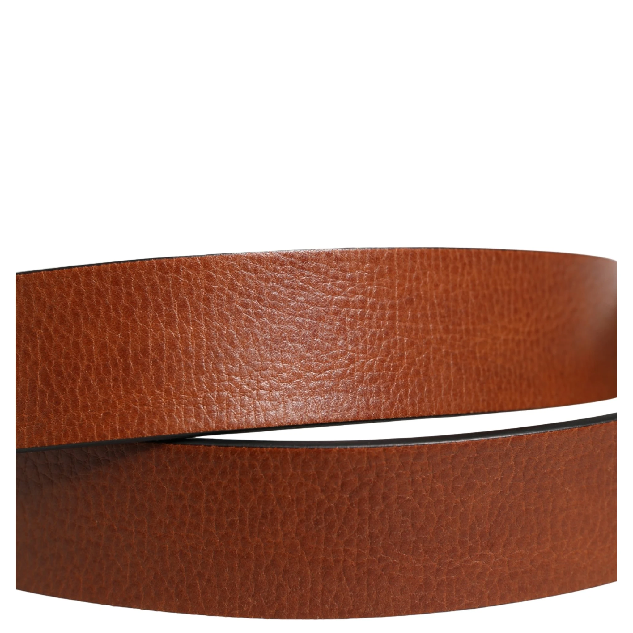 Men Brown Leather Classic Metal Buckle Belt