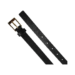 Men Black Leather Classic Metal Buckle Belt
