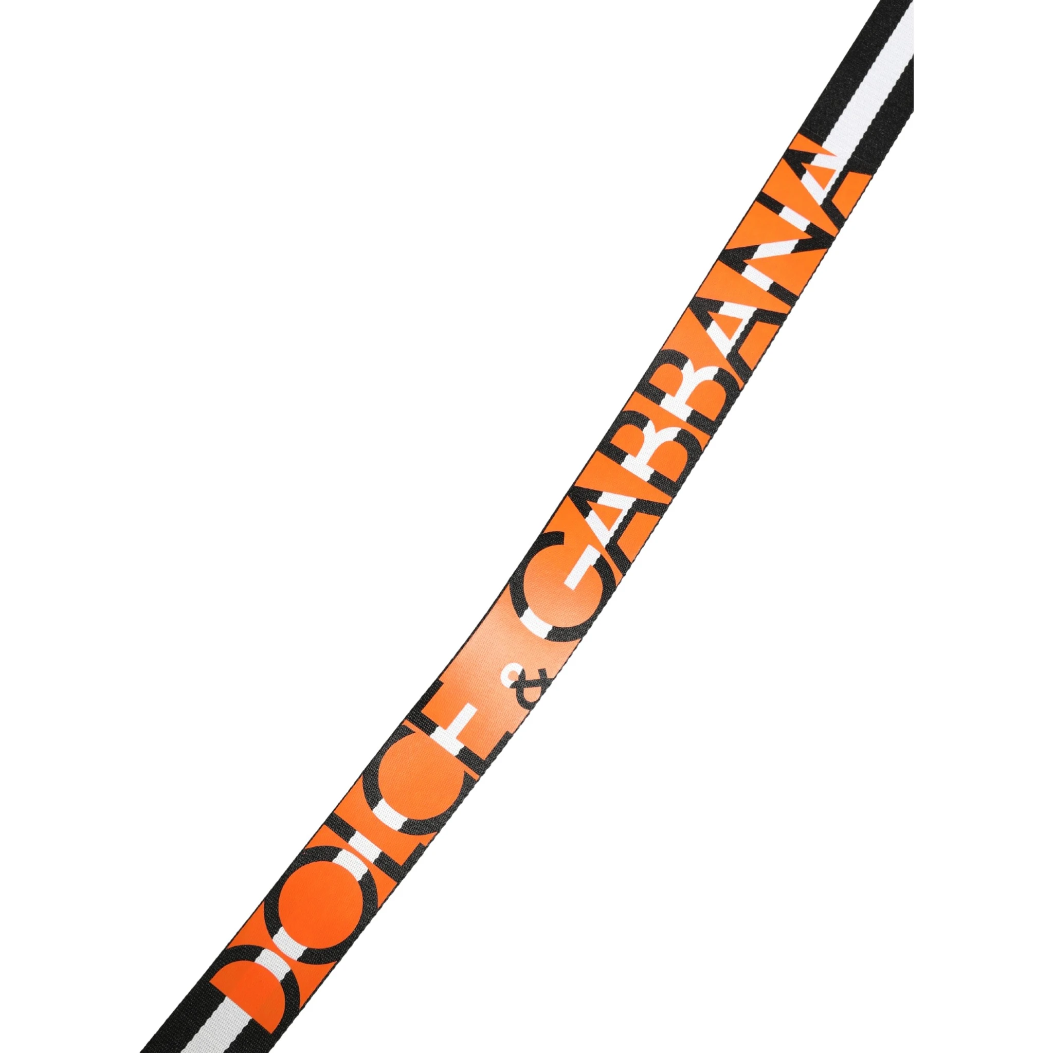 Men Black White Nylon Logo Metal Buckle Belt