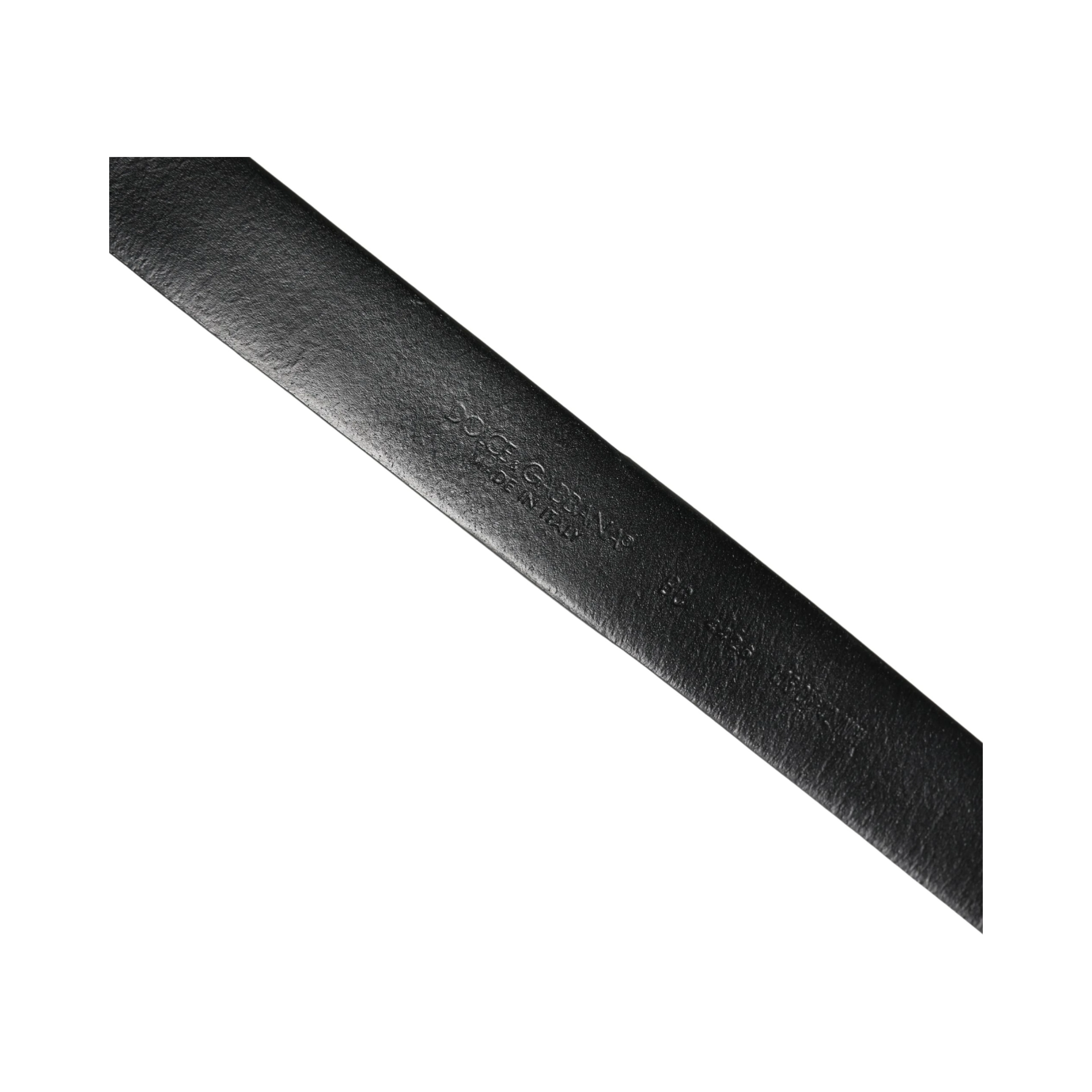 Men Black Calf Embellished Metal Buckle Belt
