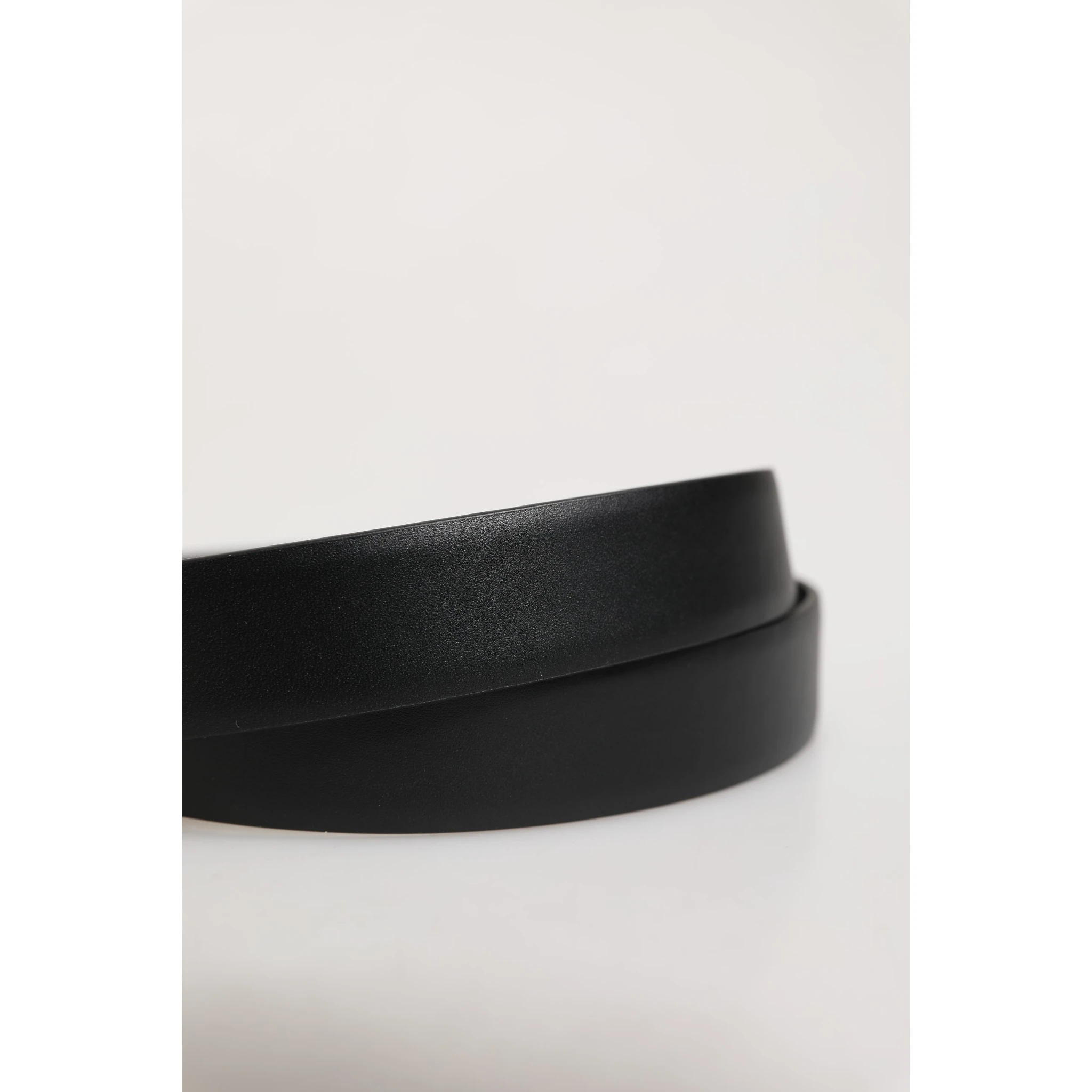Men Black Classic Leather Metal Buckle Belt