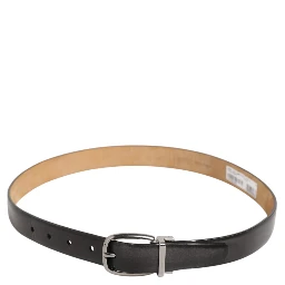 Men Black Leather Classic Metal Buckle Belt