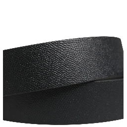 Men Black Classic Leather Metal Buckle Belt