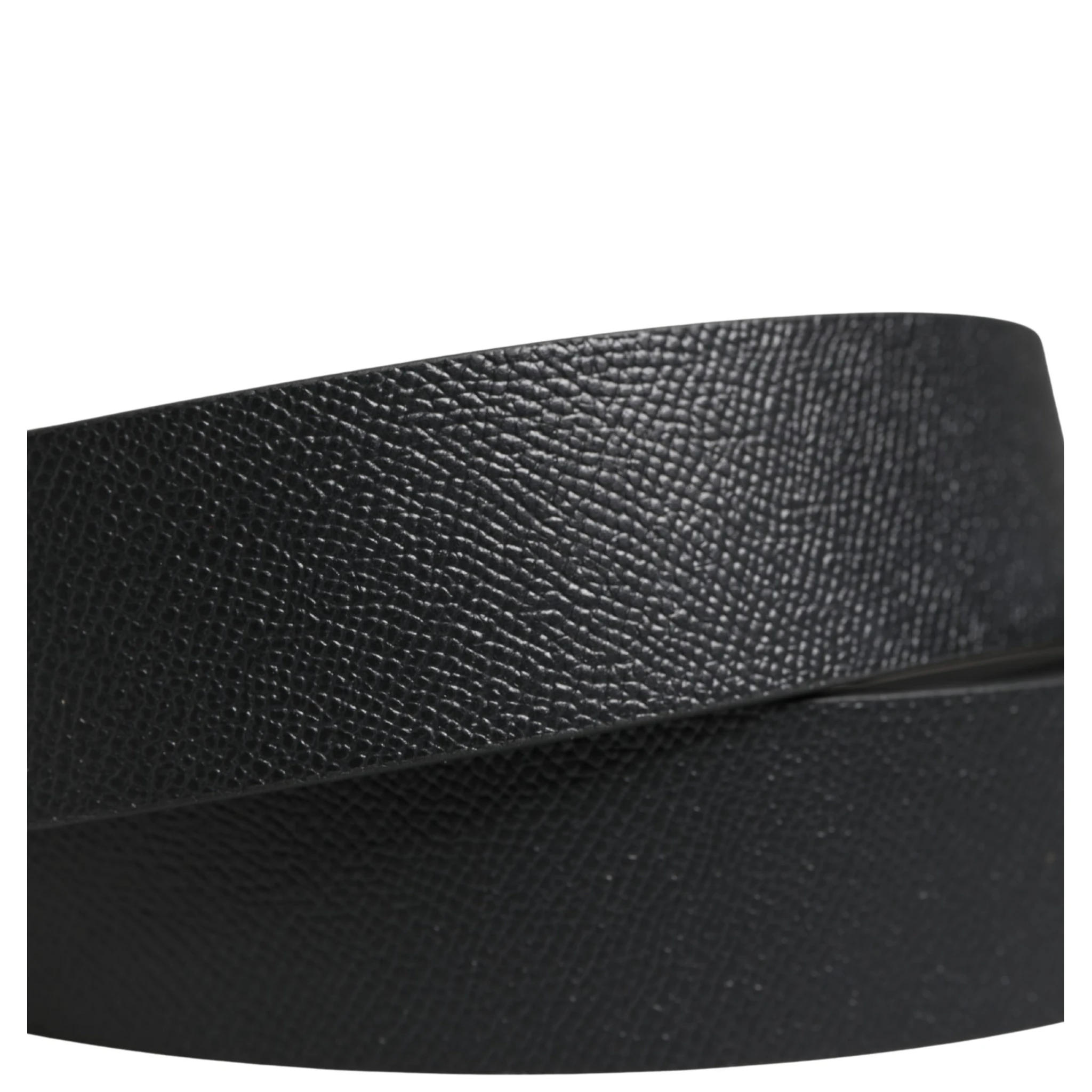 Men Black Classic Leather Metal Buckle Belt