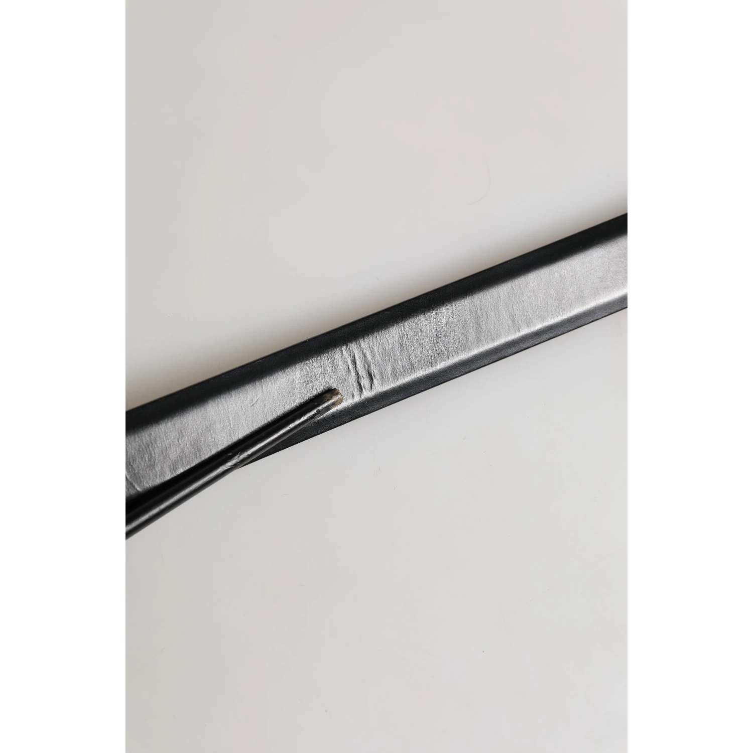 Men Black Leather Classic Metal Buckle Belt