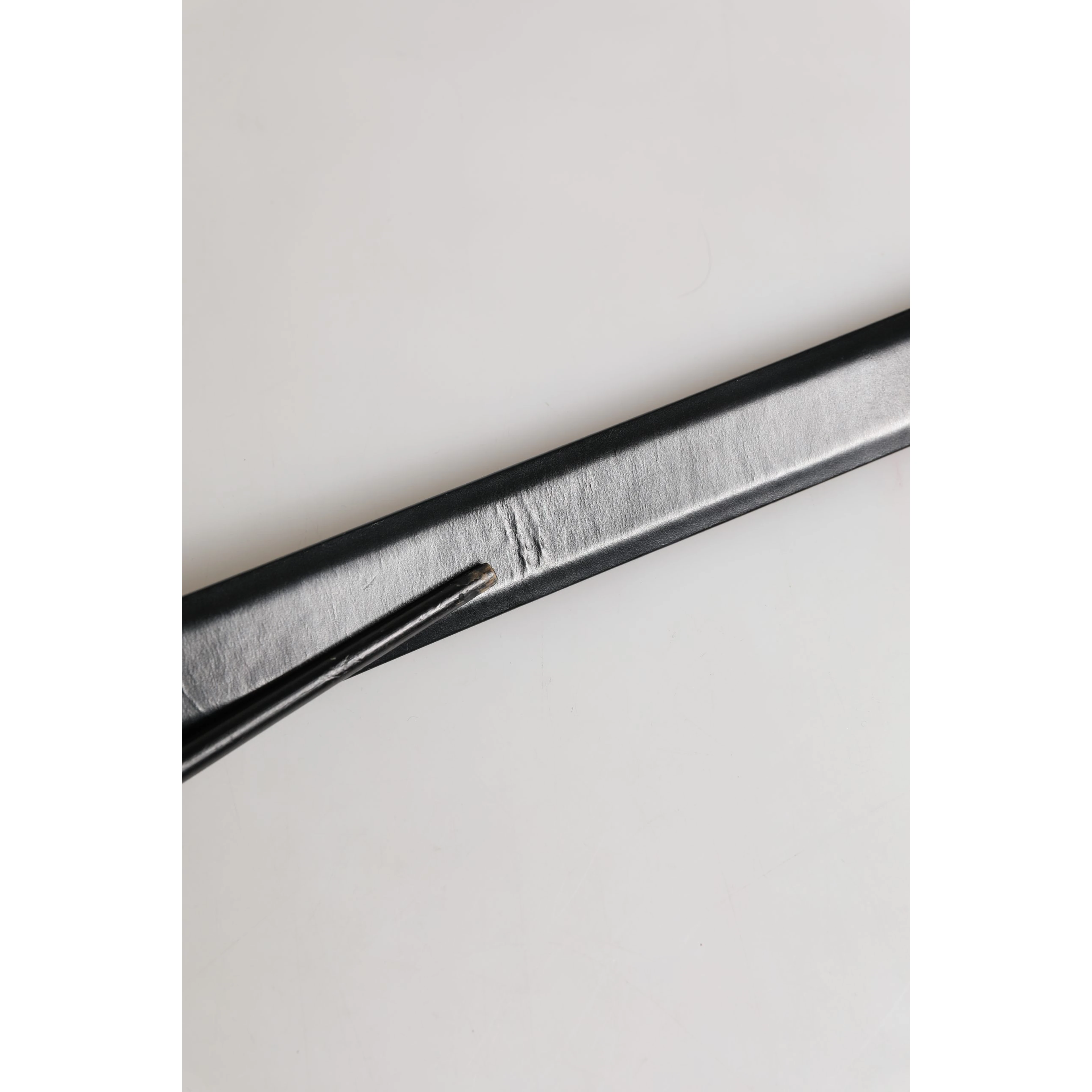 Men Black Leather Classic Metal Buckle Belt