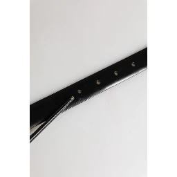 Men Black Leather Classic Metal Buckle Belt