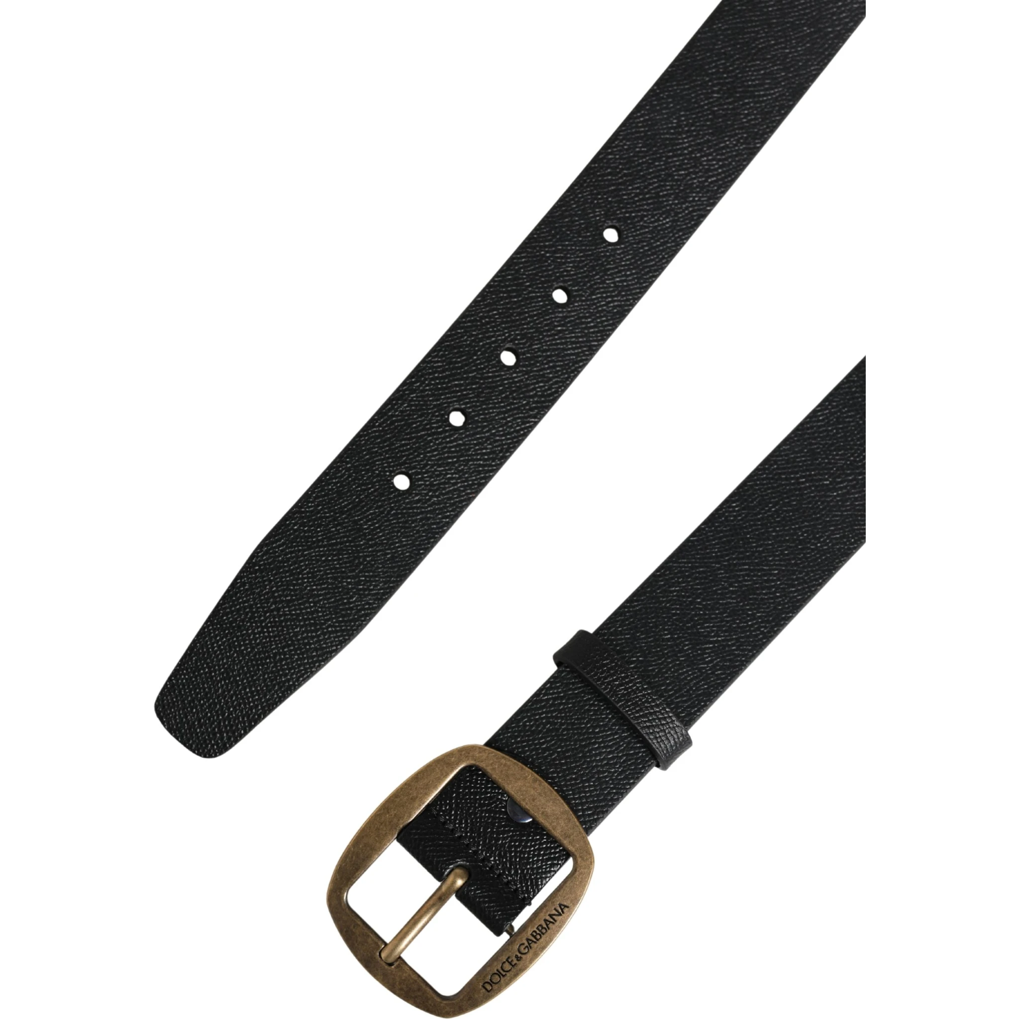 Men Black Classic Leather Metal Buckle Belt