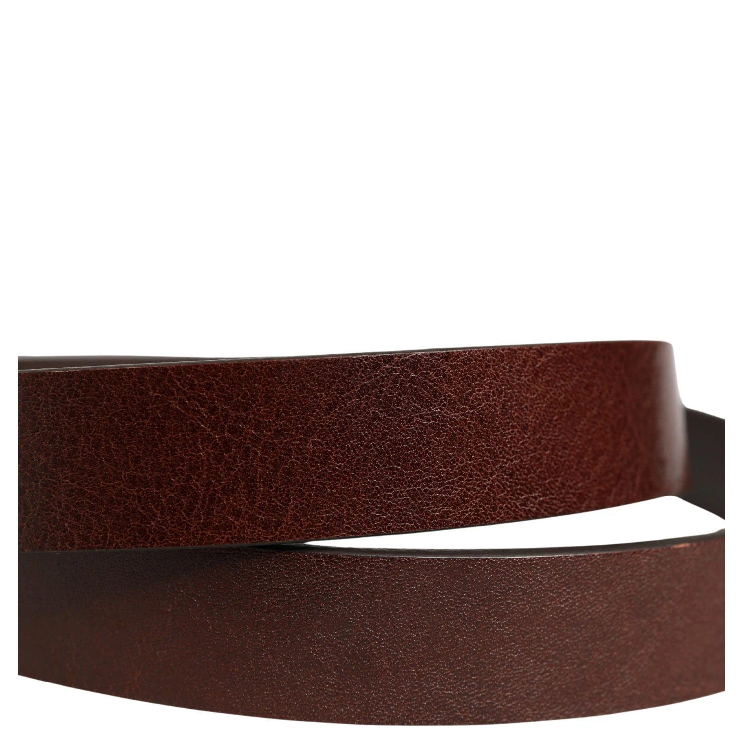 Men Brown Classic Leather Logo Buckle Belt