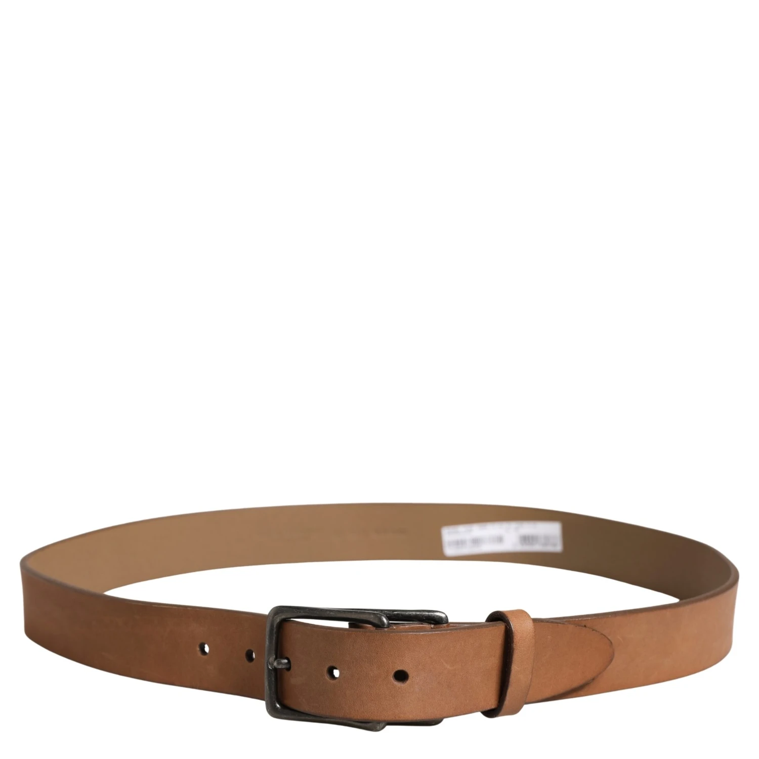 Men Brown Leather Classic Metal Buckle Belt