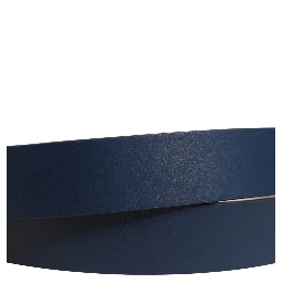 Blue Calfskin Leather Logo Metal Buckle Belt