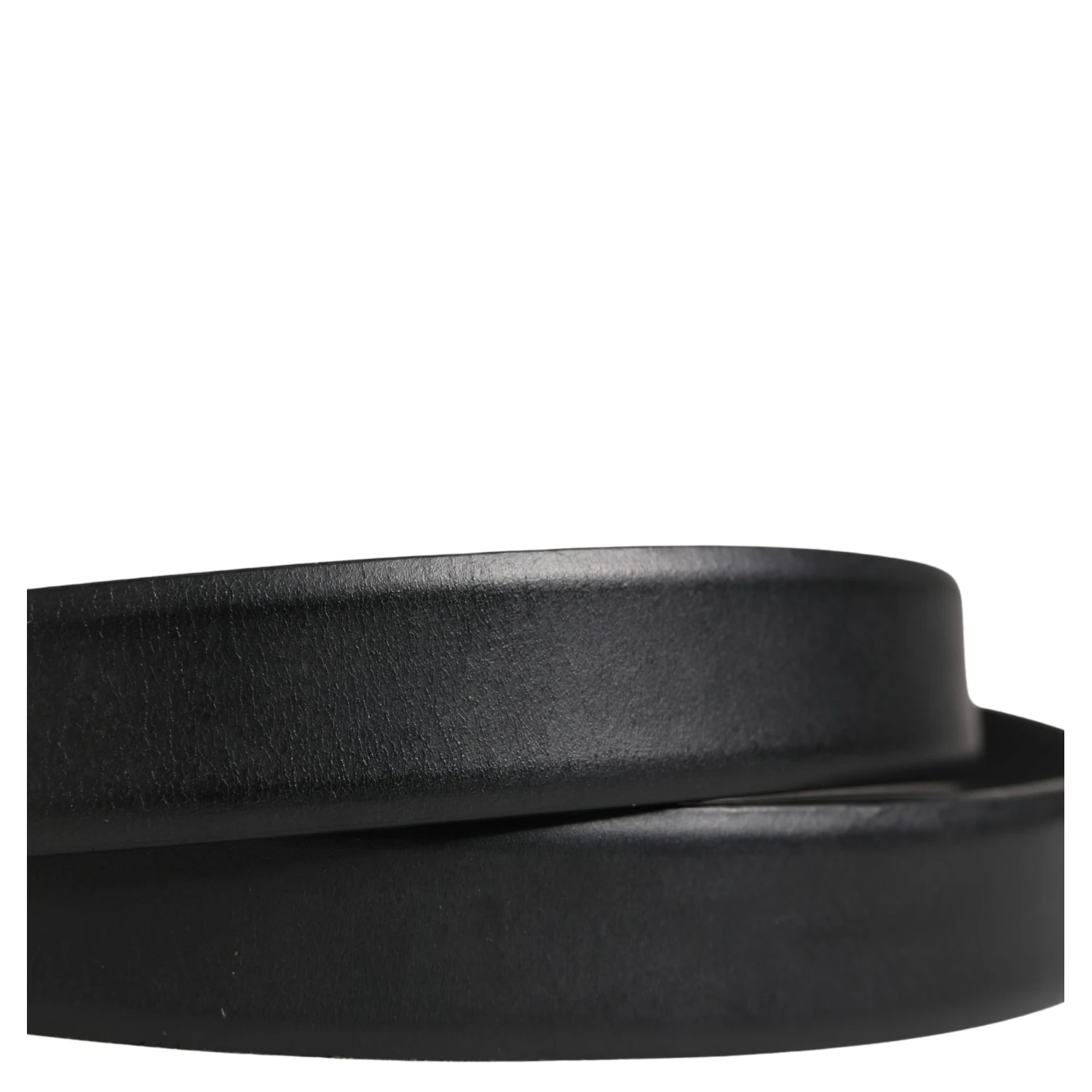 Men Black Classic Leather Metal Buckle Belt