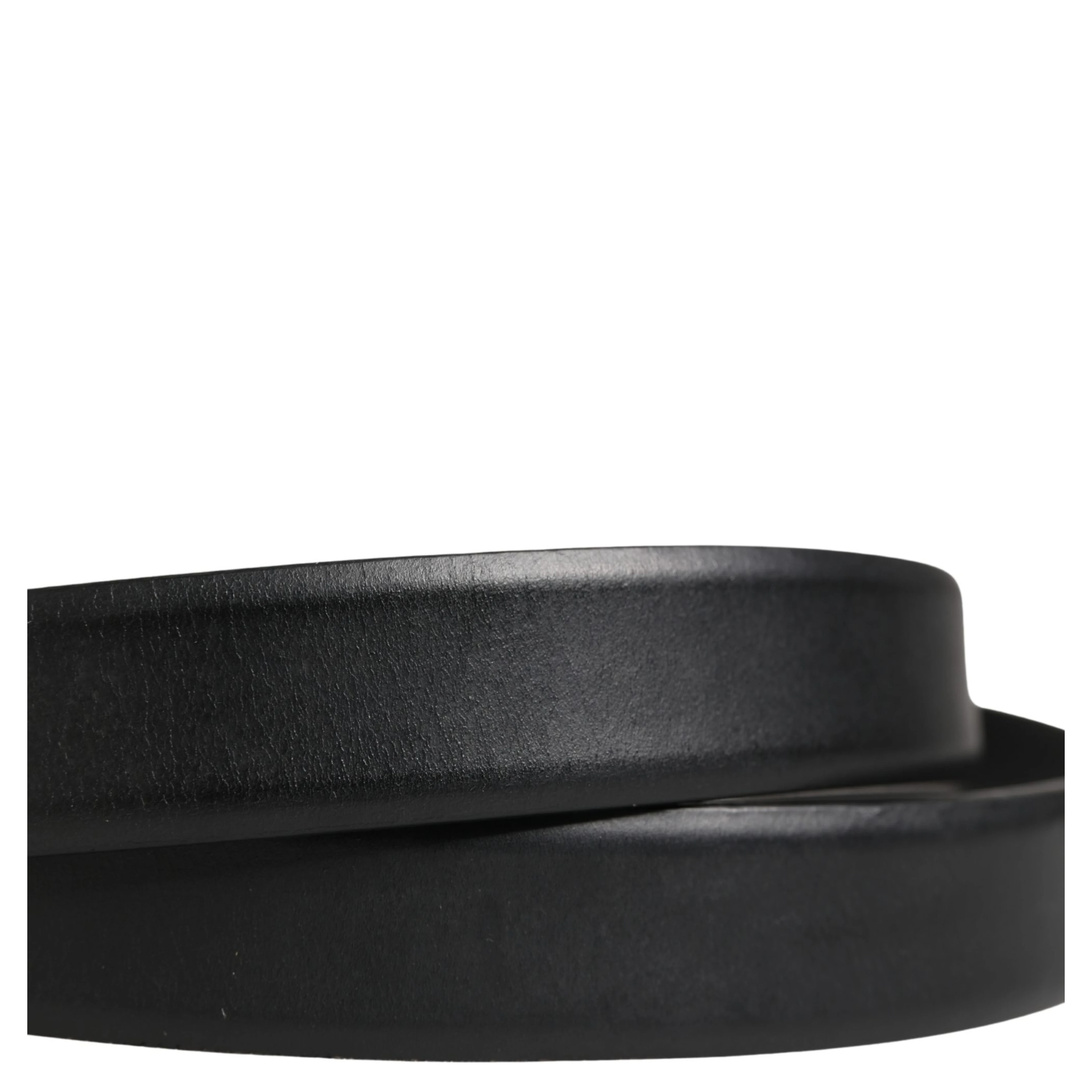 Men Black Classic Leather Metal Buckle Belt