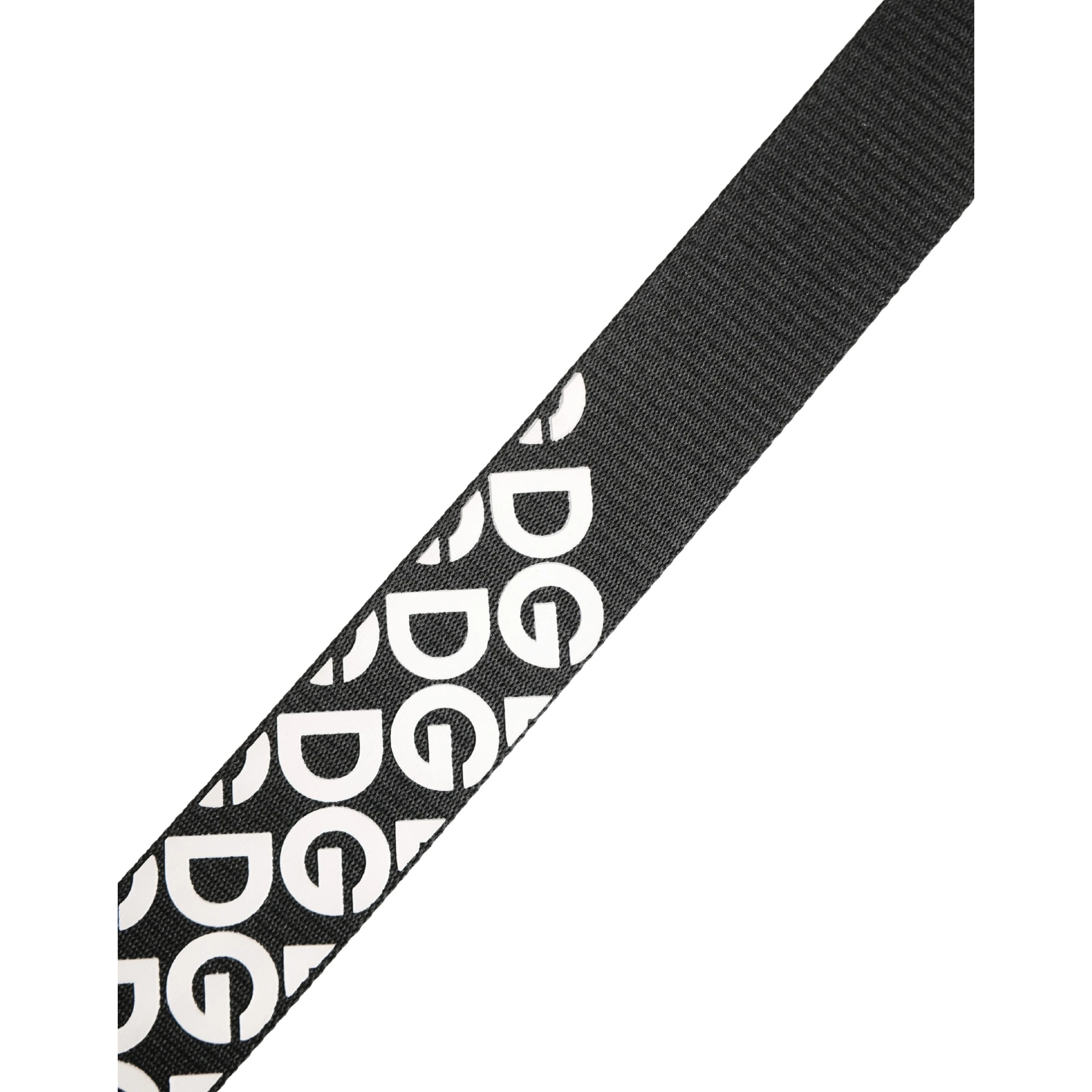 White Black Logo Leather Metal Buckle Belt