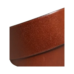 Men Brown Leather Wide Waist Metal Round Buckle Belt