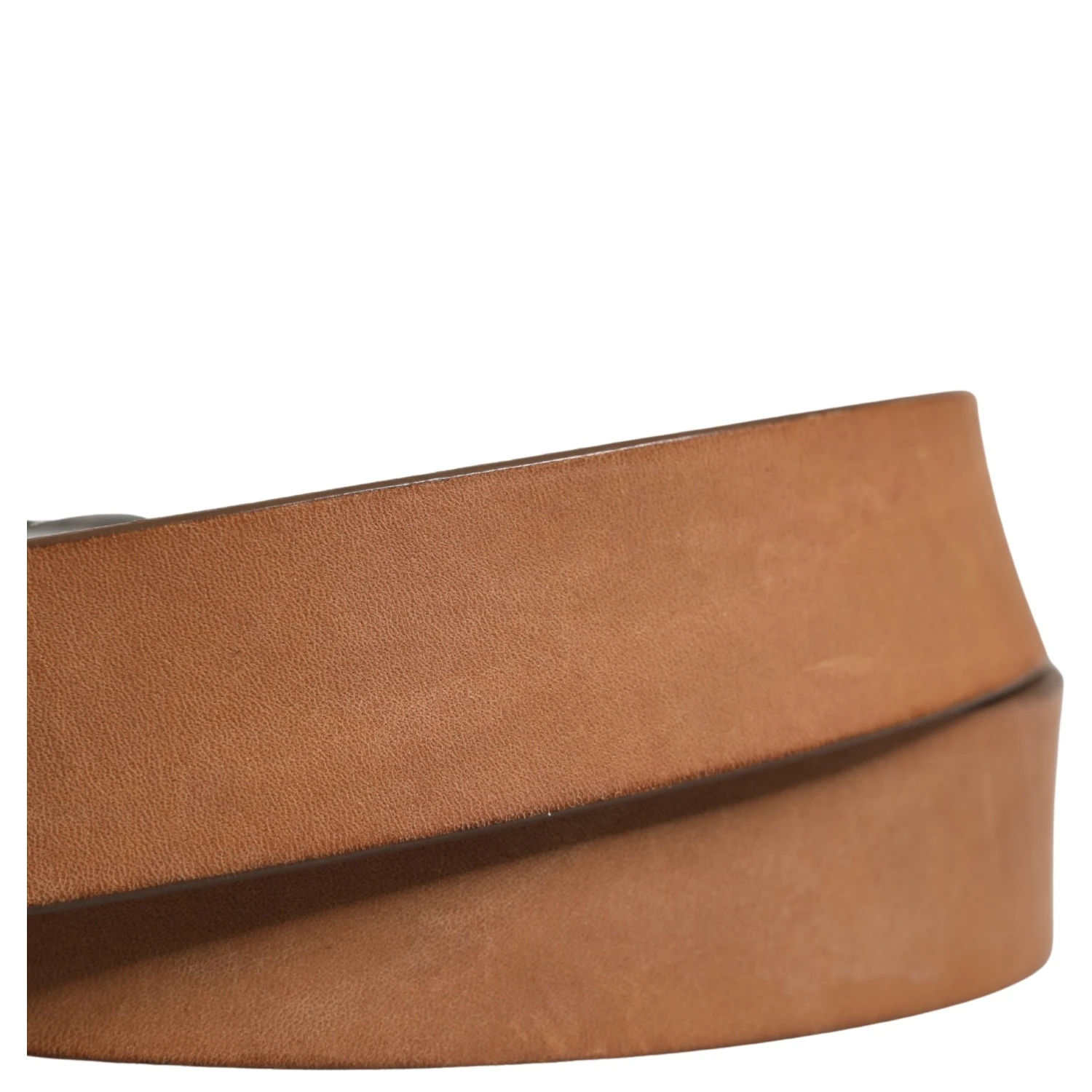 Men Brown Leather Classic Metal Buckle Belt