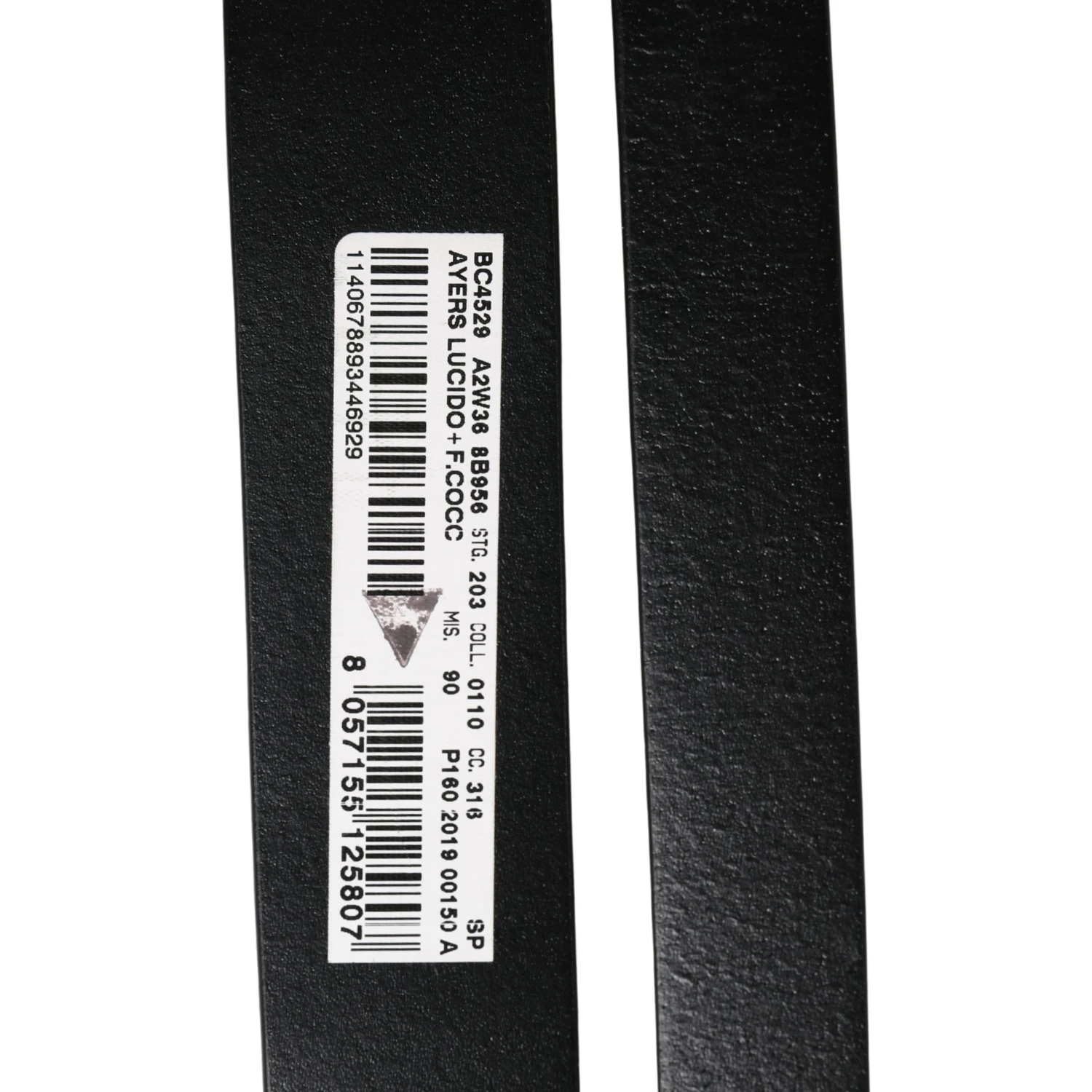 Men Black Exotic Leather Double Strap Belt