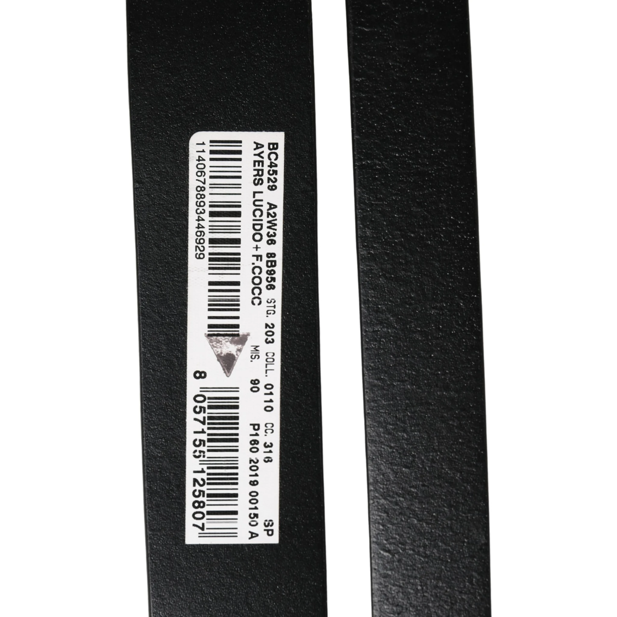 Men Black Exotic Leather Double Strap Belt