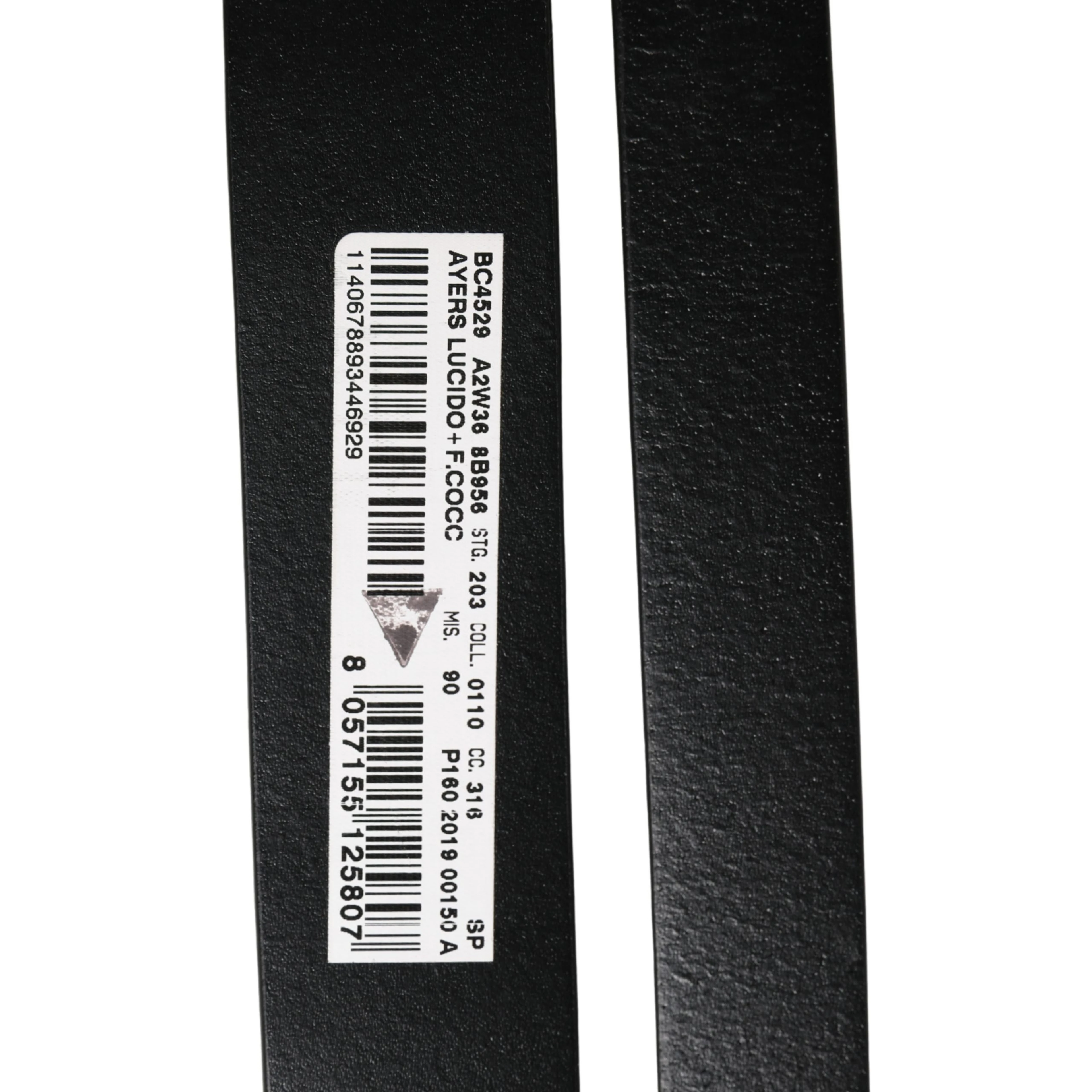 Men Black Exotic Leather Double Strap Belt
