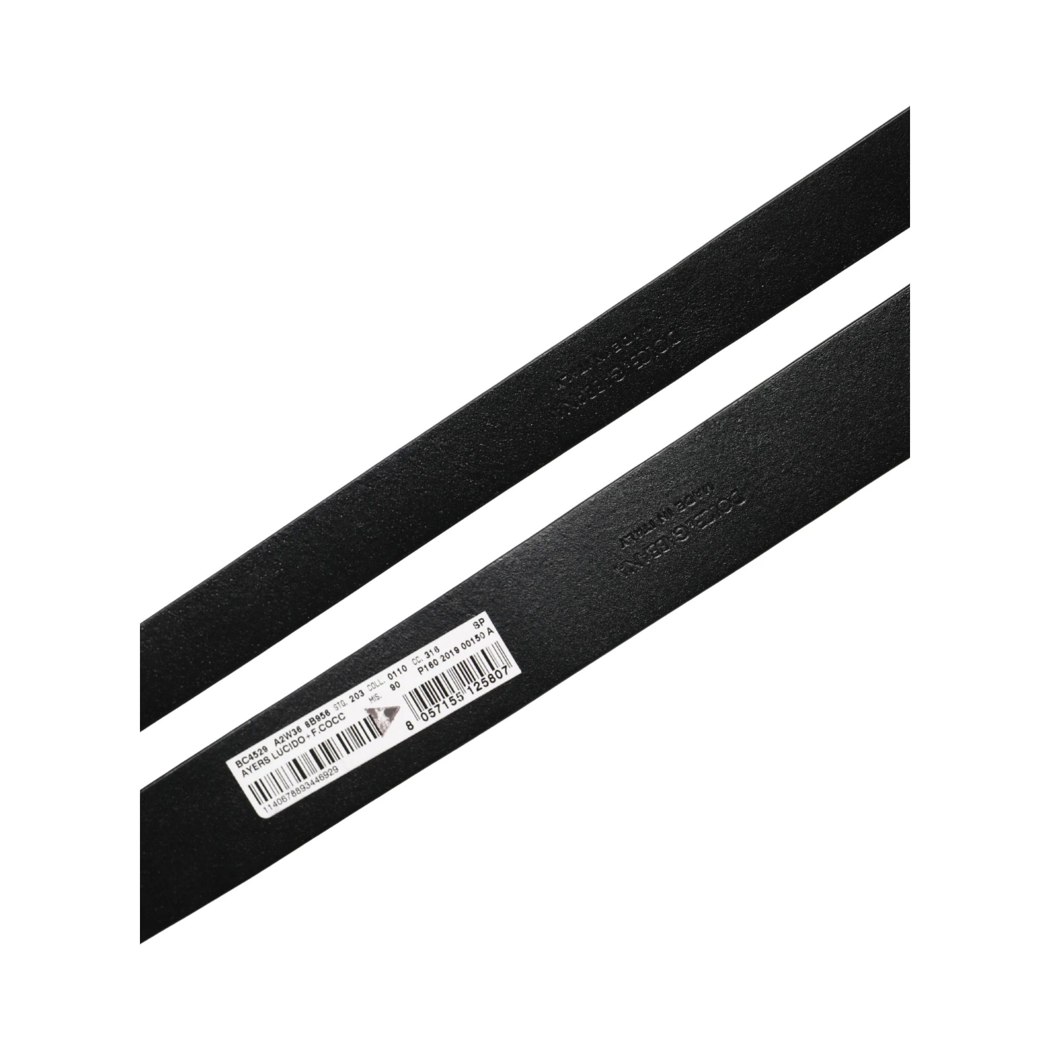 Men Black Exotic Leather Double Strap Belt