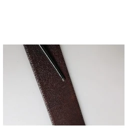 Men Brown Calfskin Leather Metal Buckle Belt