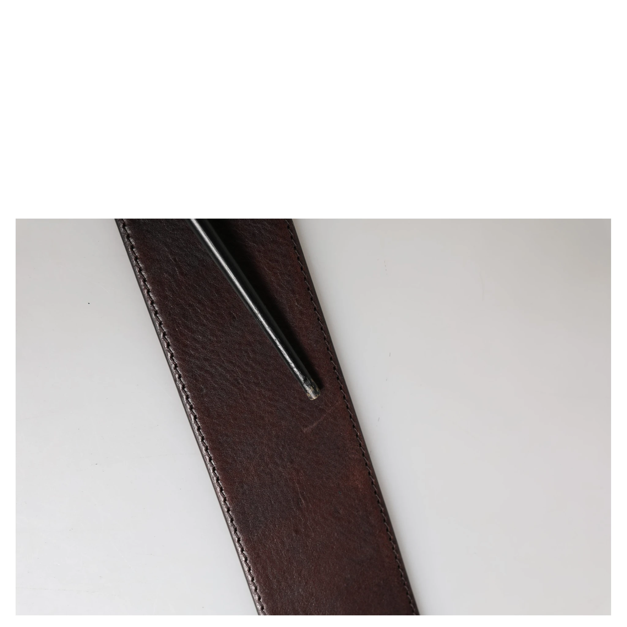 Men Brown Calfskin Leather Metal Buckle Belt