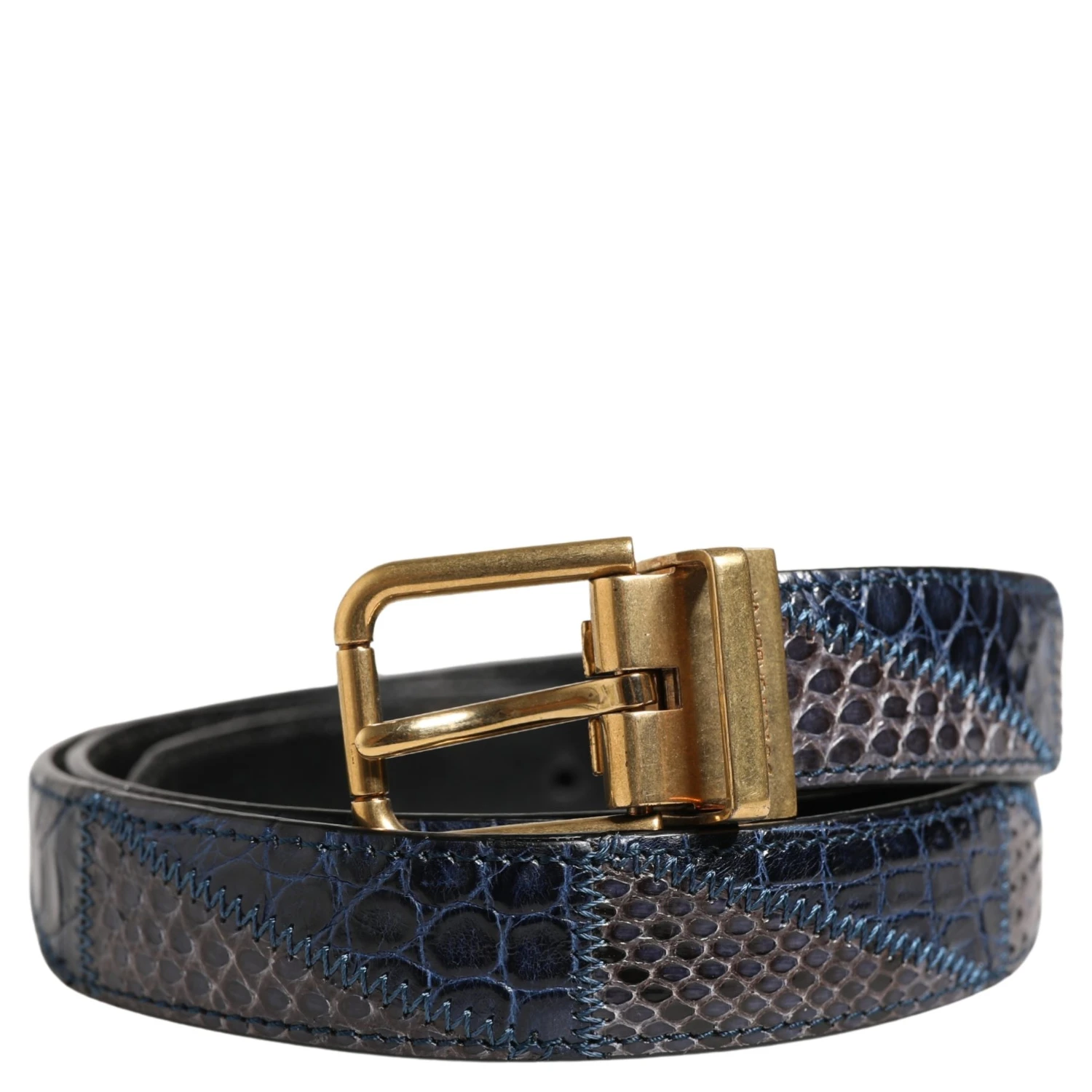 Men Multicolor Leather Metal Buckle Belt
