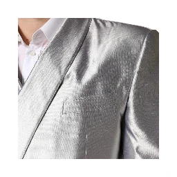 Silver SICILIA Silk Double Breasted Blazer
