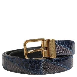 Men Multicolor Leather Metal Buckle Belt