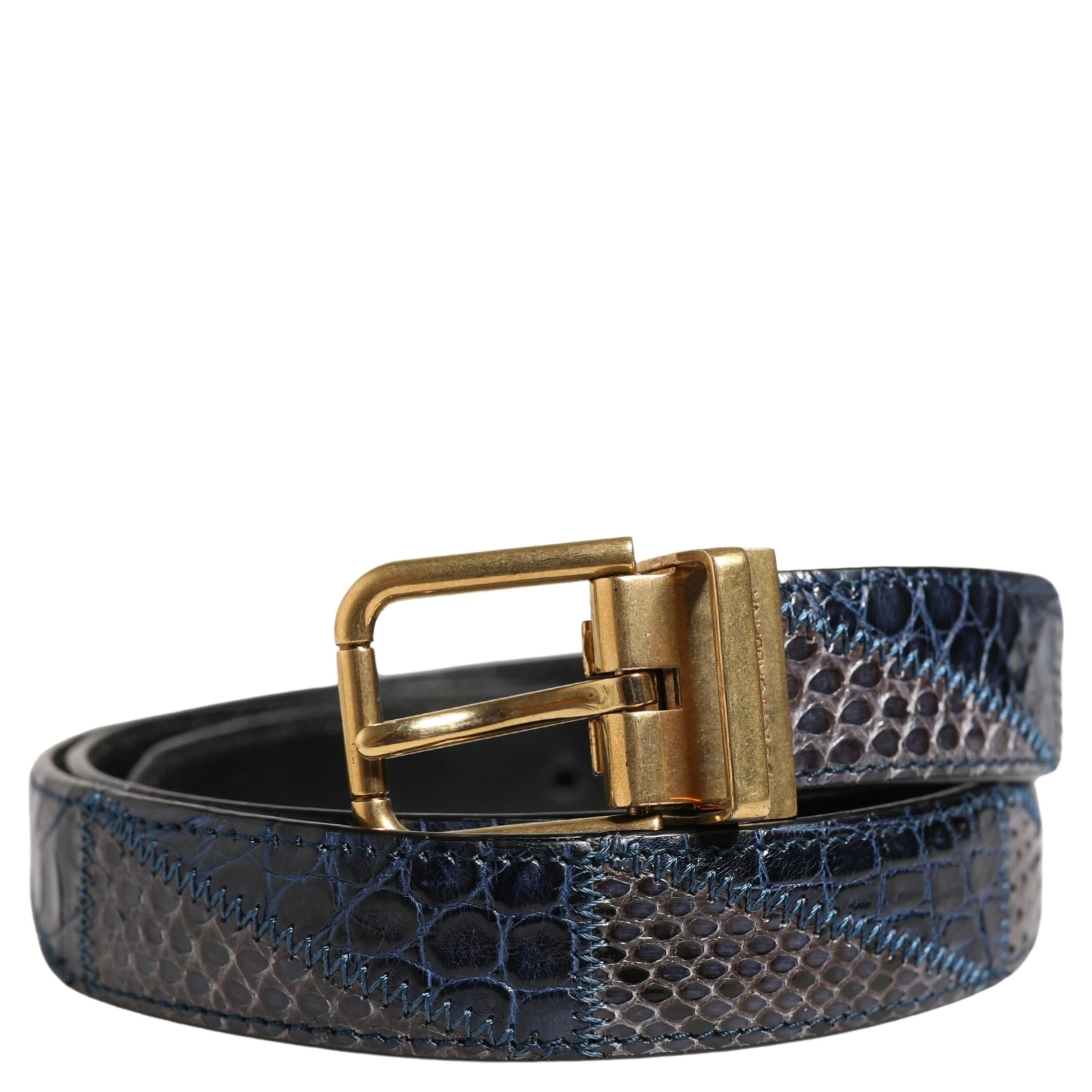 Men Multicolor Leather Metal Buckle Belt