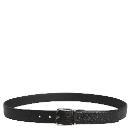 Men Black Classic Leather Metal Buckle Belt