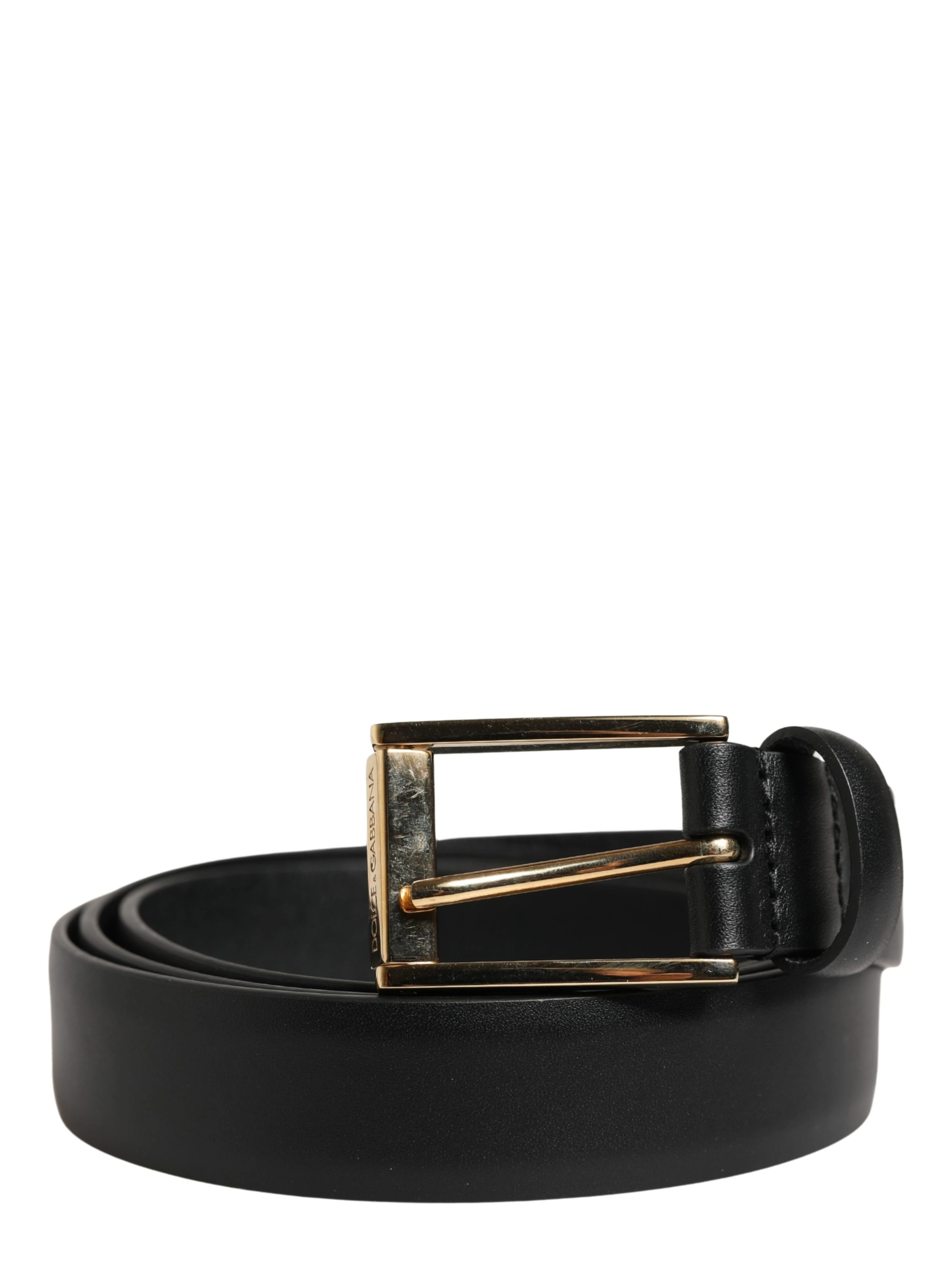 Men Black Classic Leather Metal Buckle Belt