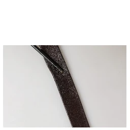 Men Brown Calf Leather Logo Metal Buckle Belt