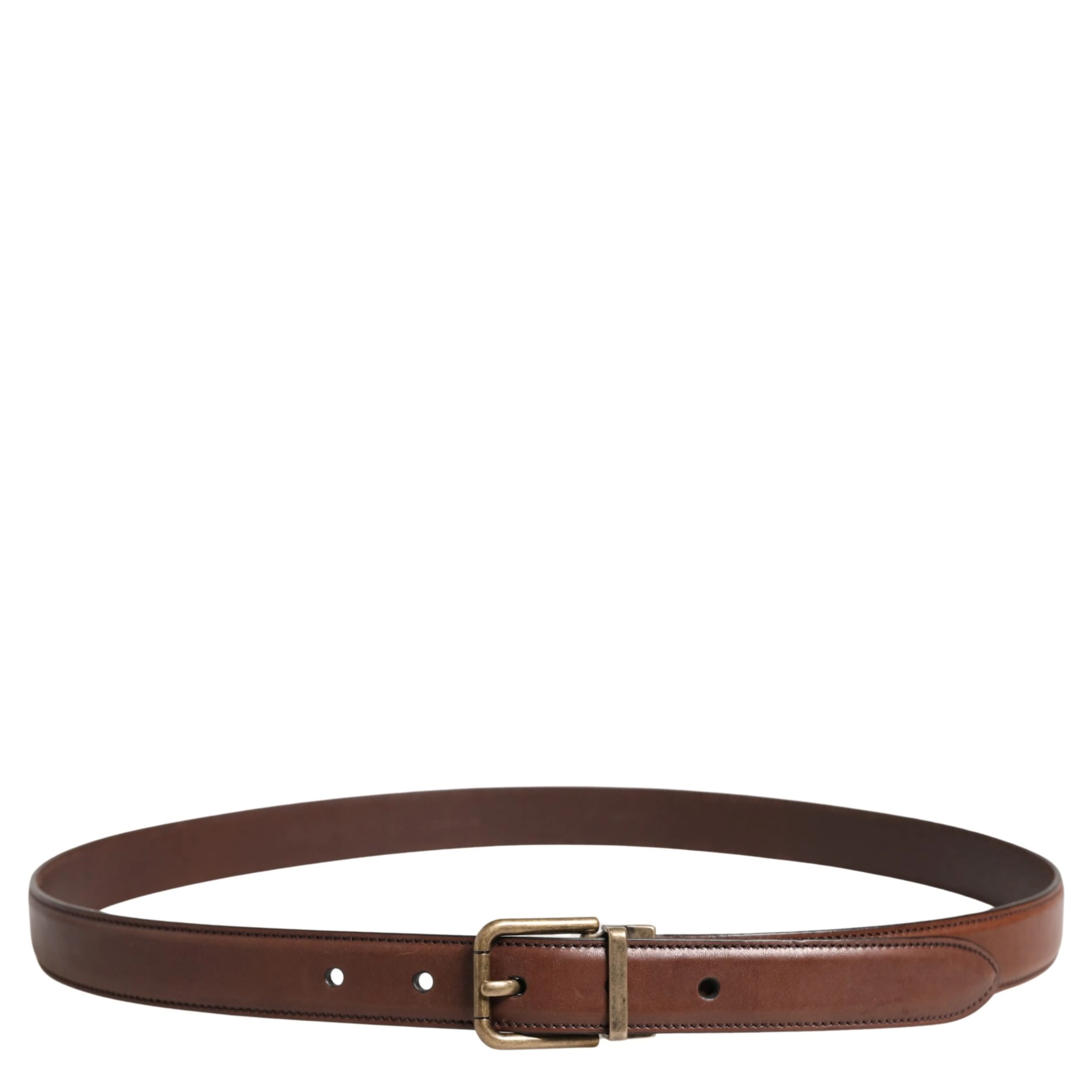 Men Brown Classic Leather Metal Buckle Belt