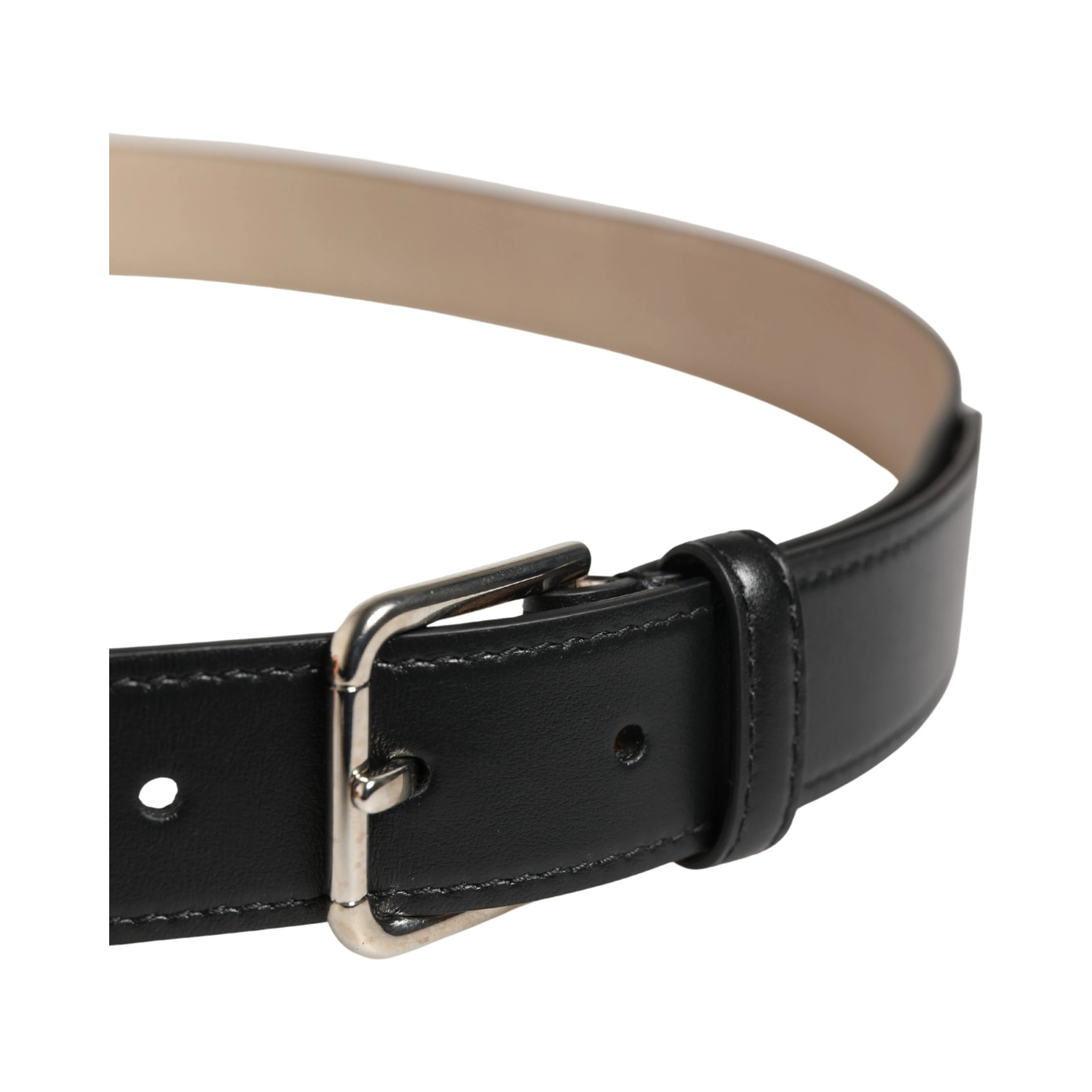 Men Beige Woven Leather Metal Buckle Belt
