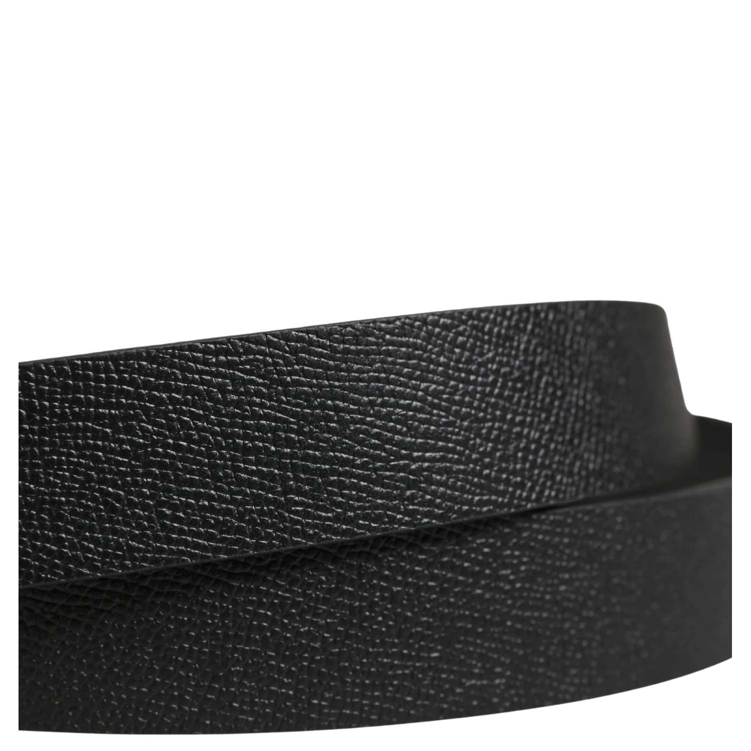Men Black Calf Leather Metal Buckle Belt