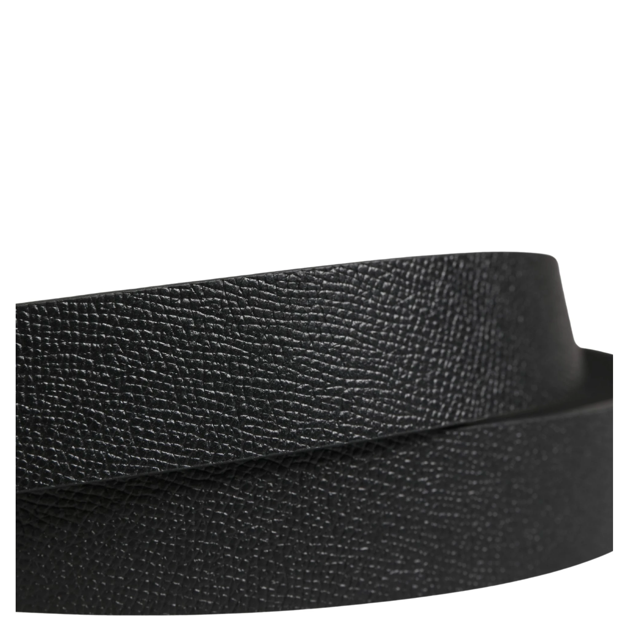 Men Black Calf Leather Metal Buckle Belt