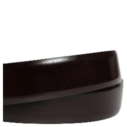 Men Black Calfskin Leather Metal Buckle Belt