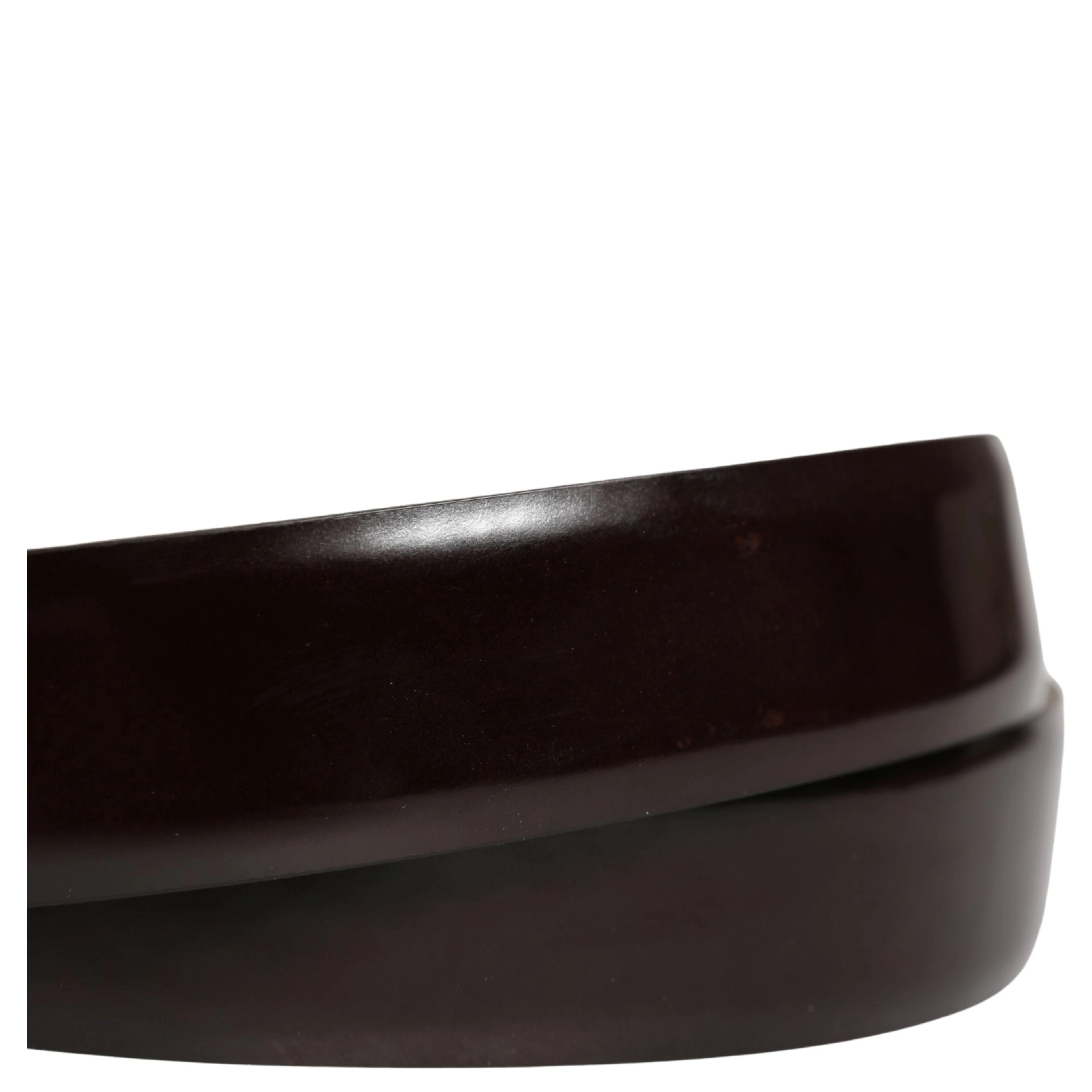 Men Black Calfskin Leather Metal Buckle Belt