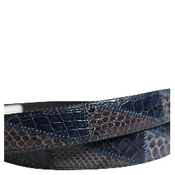 Men Multicolor Leather Metal Buckle Belt