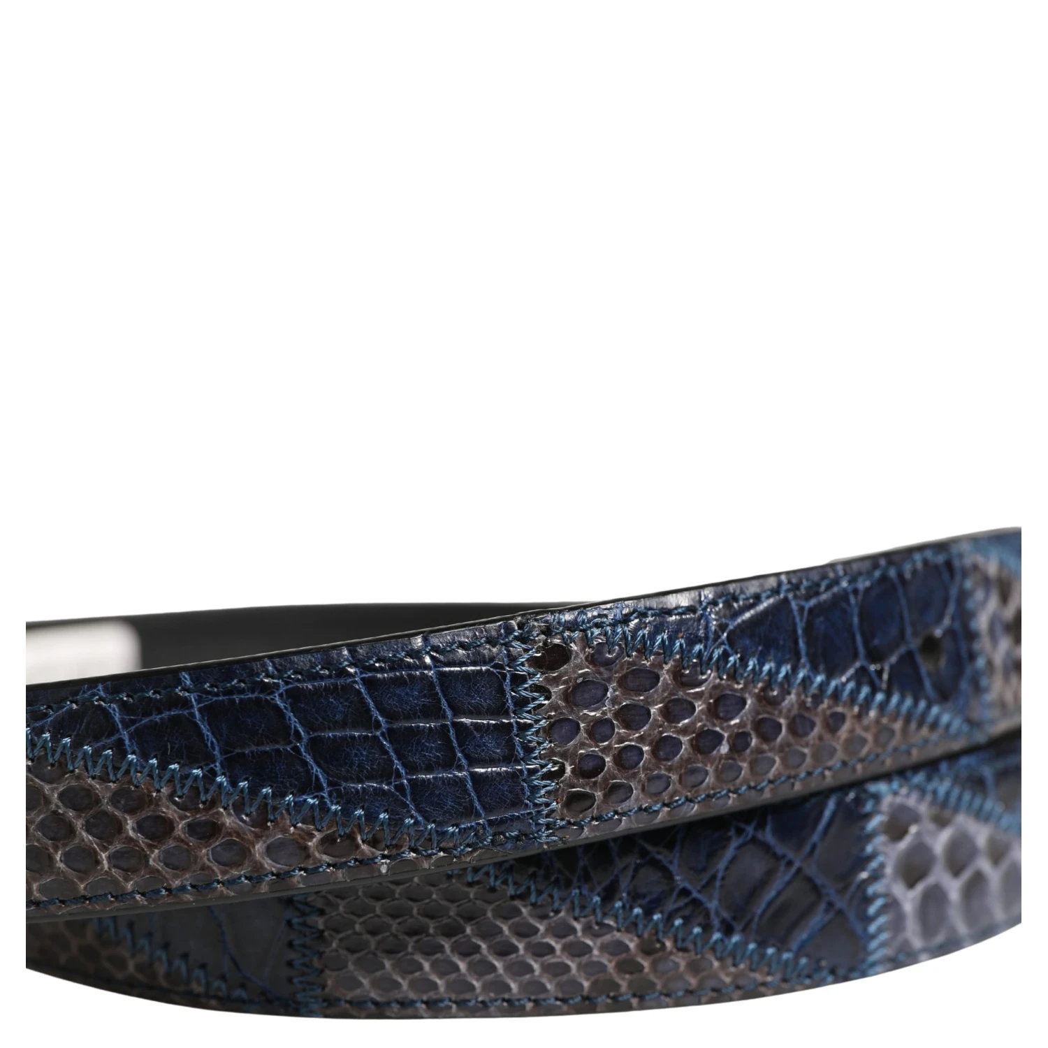 Men Multicolor Leather Metal Buckle Belt