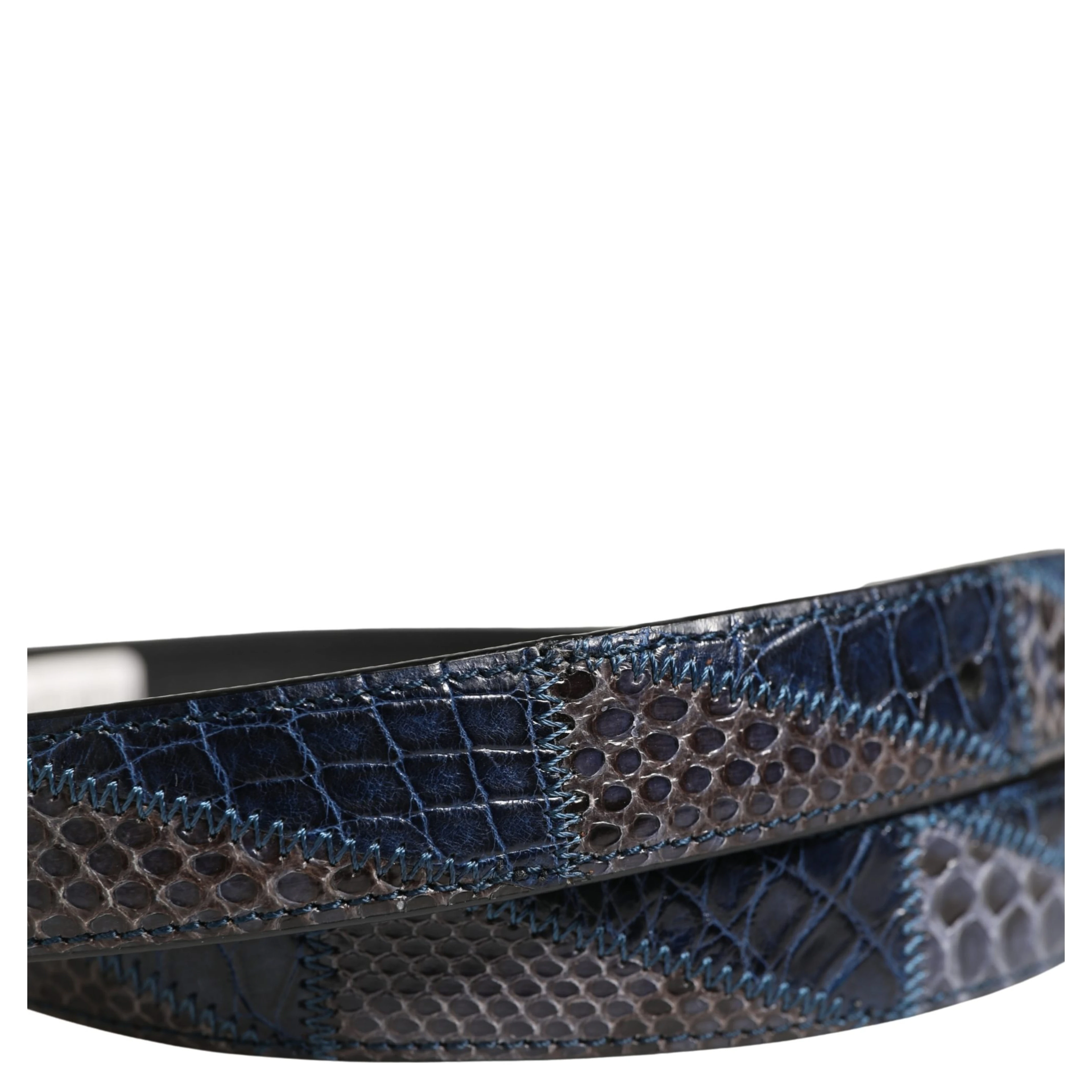 Men Multicolor Leather Metal Buckle Belt