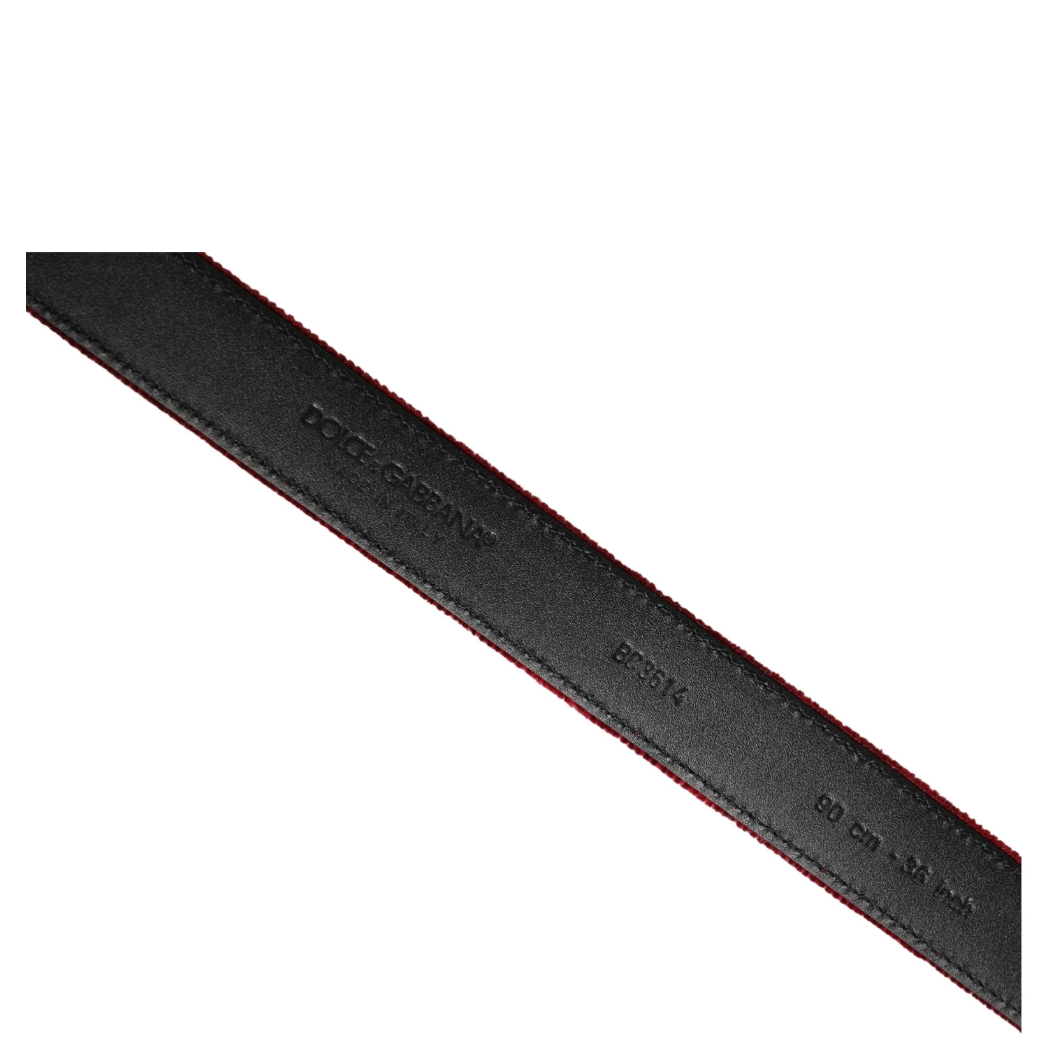 Men Burgundy Velvet Cotton Metal Buckle Belt
