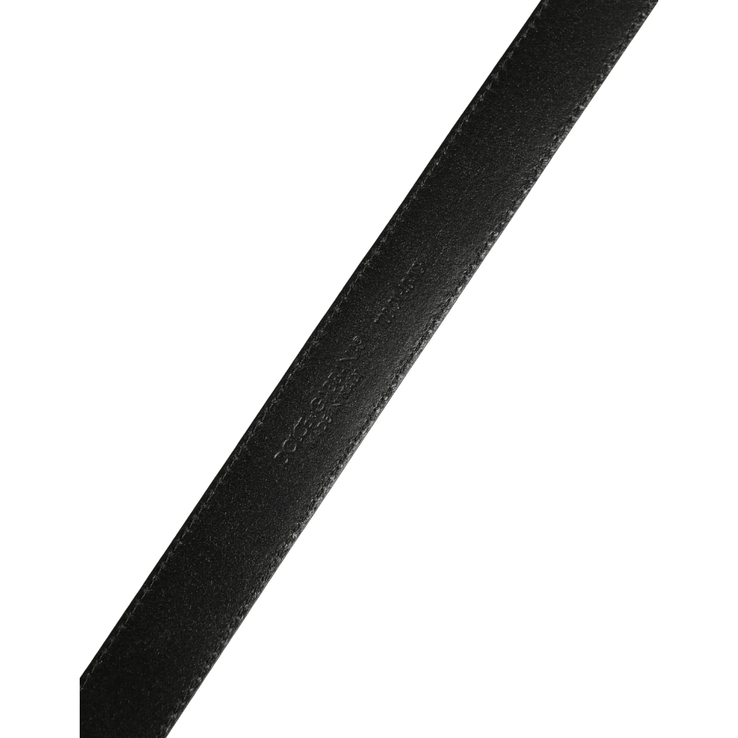 Men Black Calf Leather Logo Metal Buckle Belt