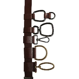 Men Brown Classic Leather Metal Buckle Belt